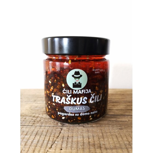 Traškus čili aliejus Dūmas