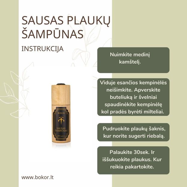 Natūralus sausas plaukų šampūnas 1