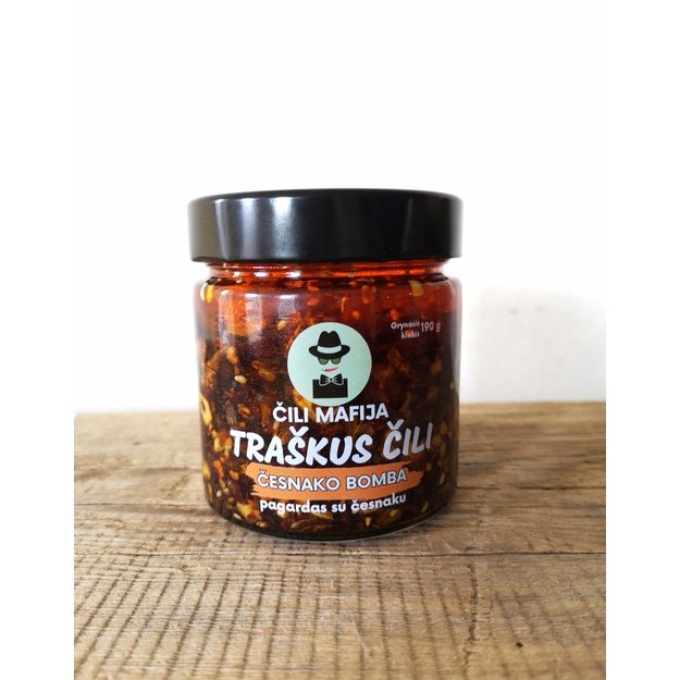 Traškus čili aliejus Česnako Bomba